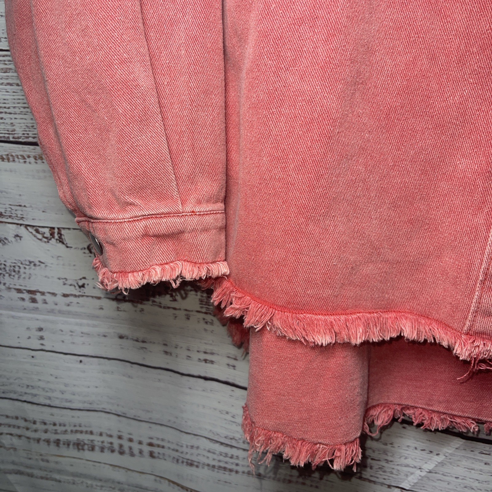 Paintcolors Distressed Indie Grunge Red Fringe Jean Jacket Medium
