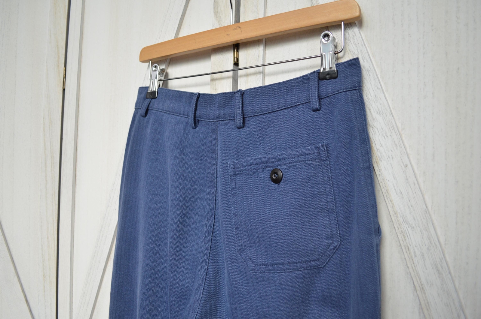 French Work Pants Trousers Indigo Blue Herringbone – 28 30 32 34 36