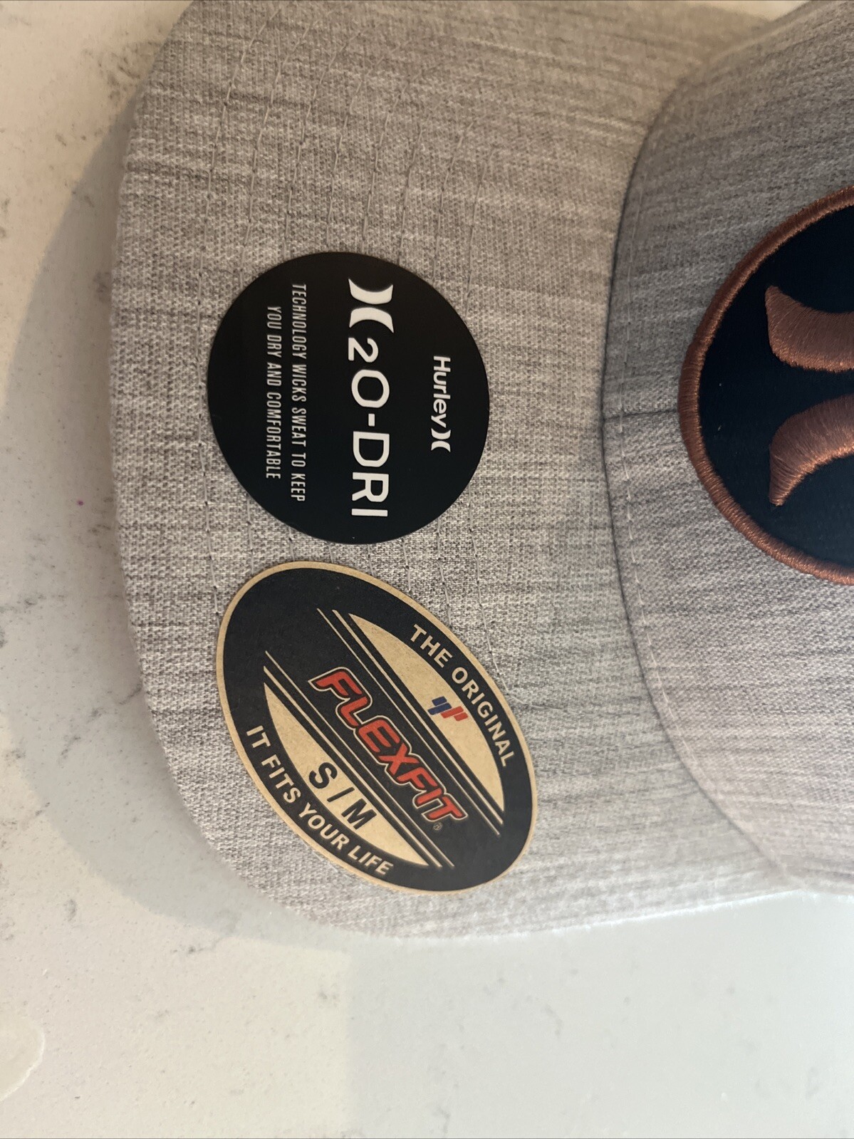 Hurley H2O Dri Super Icon Hat Gray Bronze Black Patch S/M Small Medium NWT