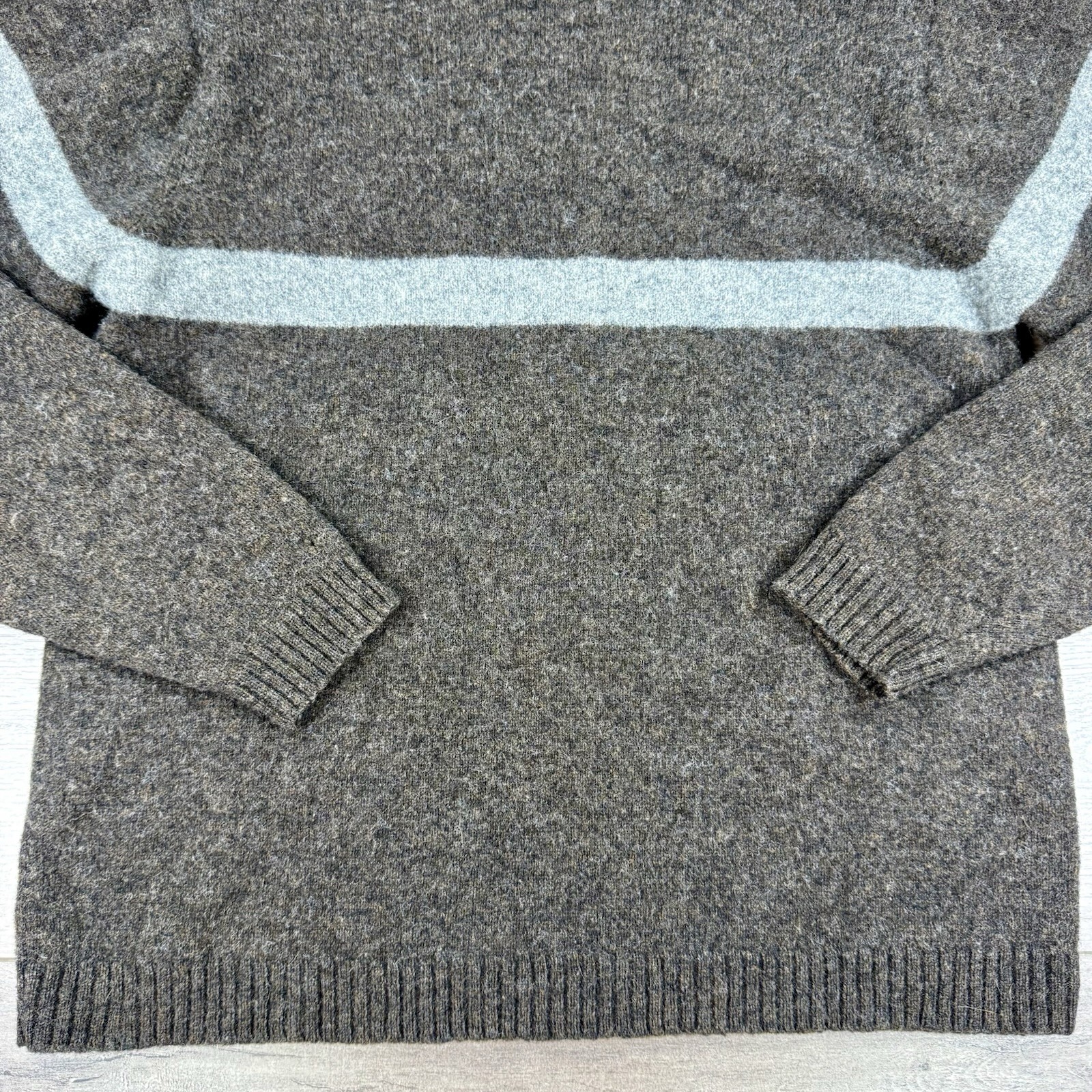 Vintage GAP 100% Lambswool Pullover Sweater Men’s Large Brown Ribbed Cuffs Hem