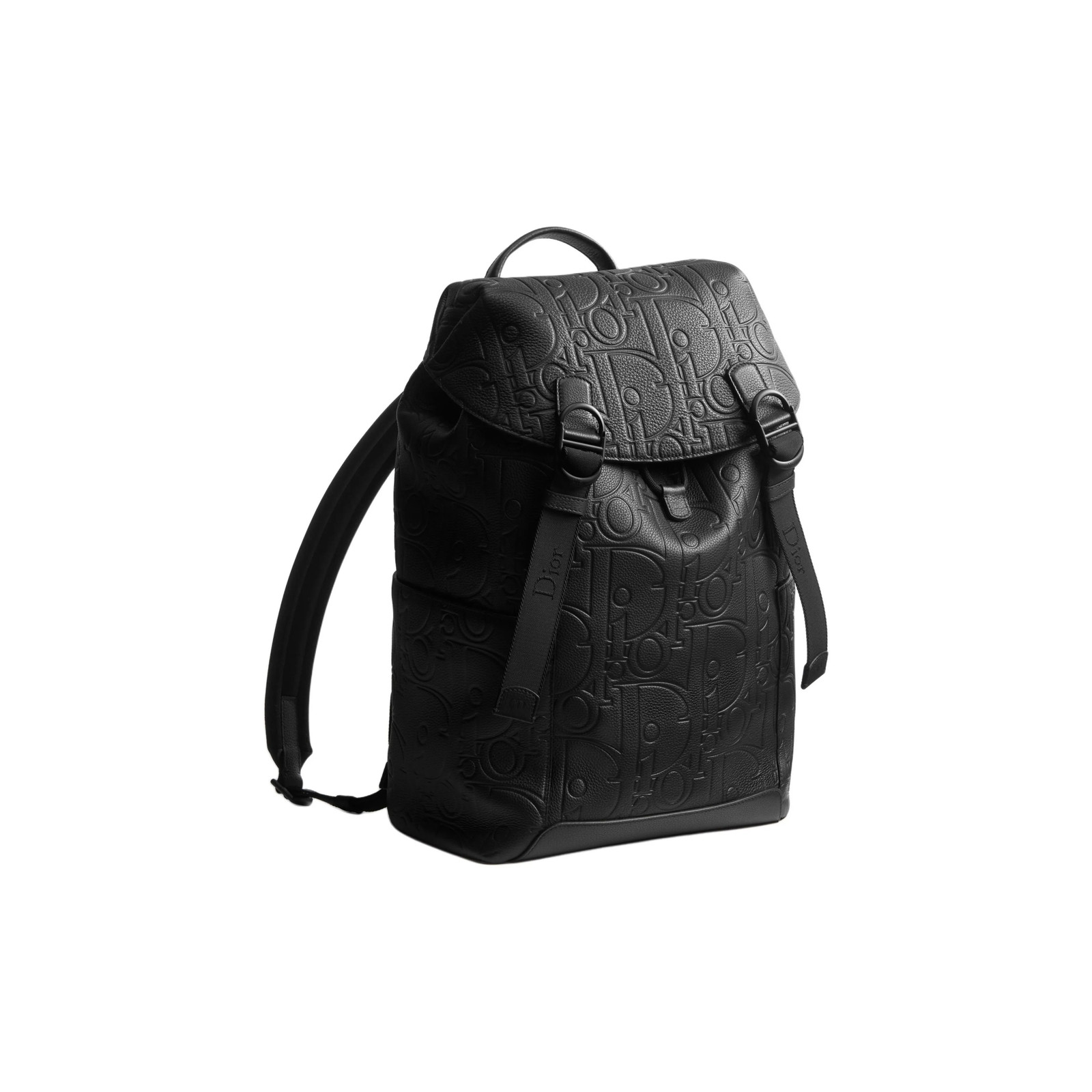 DIOR Jett Leather Double Shoulder Bag for Men Black 13.0*5.1*19.7 in