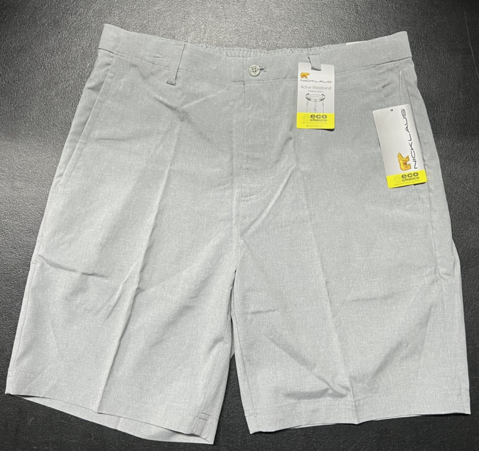 Nicklaus – Men’s – Light Gray – Eco Choice Moisture Wicking Golf Shorts Size 34