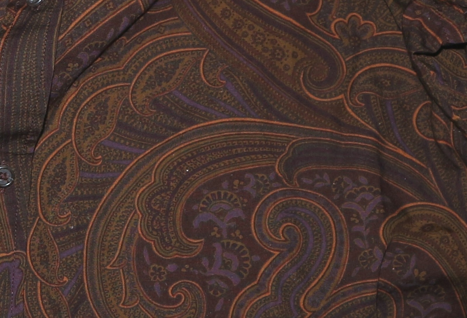 CHAPS Brown Paisley Print Blse 46 In Chest 27.5 In Lng Sz XL EXC