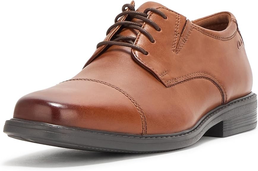 New Clarks Men’s Cosgrove Cap Dress leather shoes – Dark Tan – Retail $90