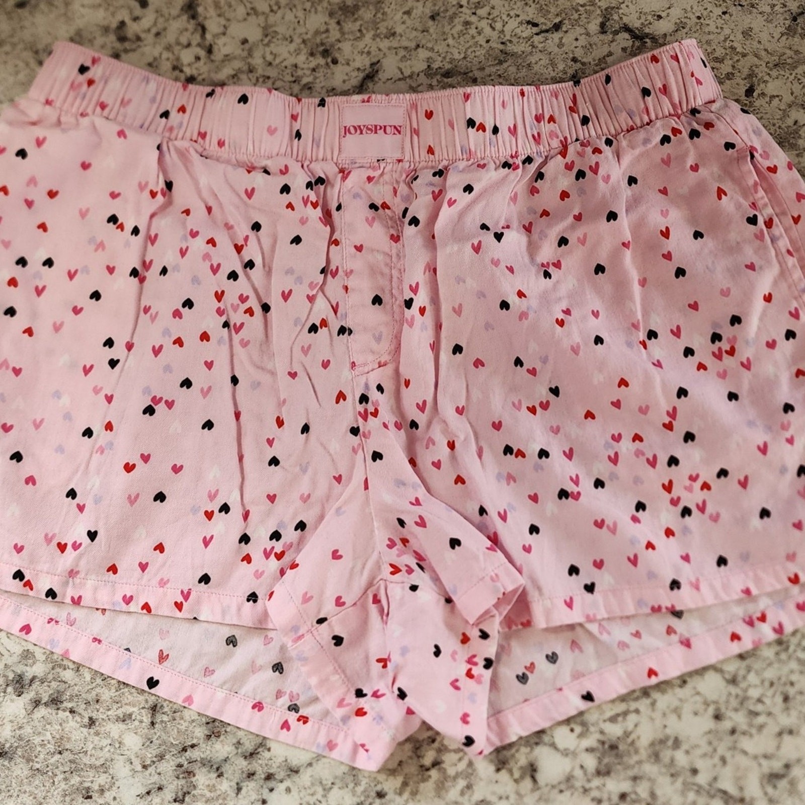 Joyspun Pink Heart Lounge Shorts Women’s Medium Pajama Sleep Shorts