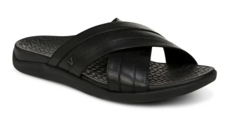 Vionic Tide Slide Black Comfort Sandal Cross Slide Men’s US sizes 7-14 NEW!!!