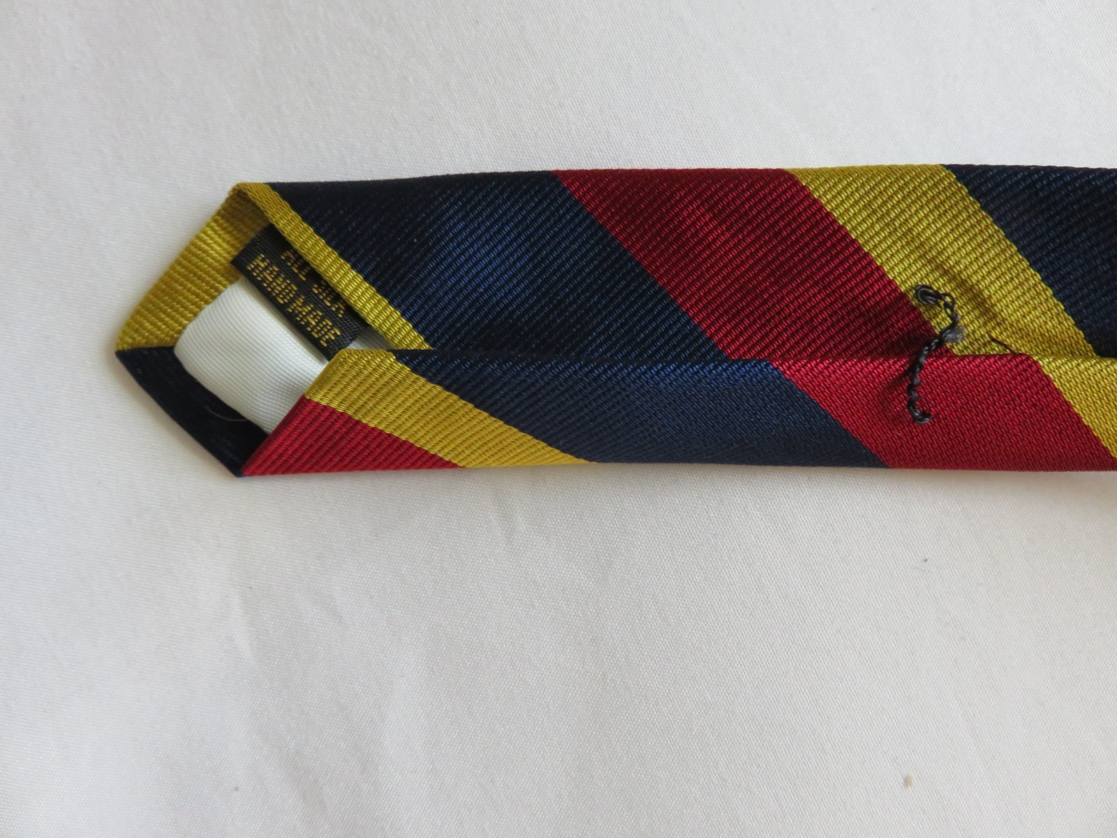 Ben Silver English Silk Repp Tie Regiment Stripe Vtg Handmade 3.25×58 Handmade