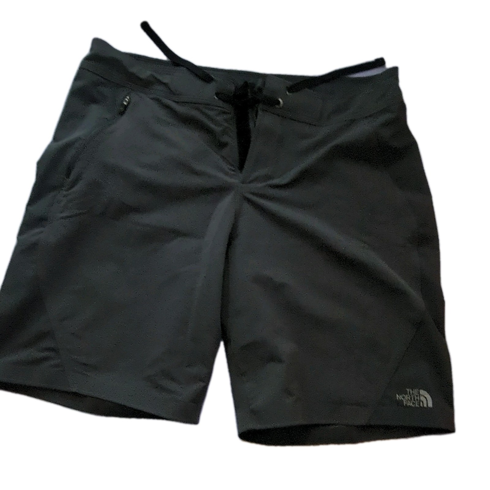 The North Face Men’s Gray Solid Microfiber Shorts Drawstring Zipper Pockets