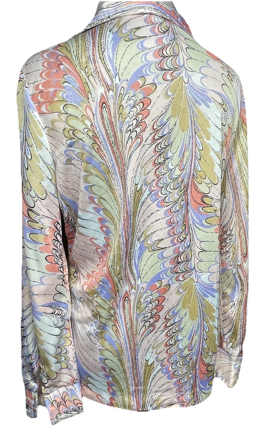 Vintage 70s Bradley Abstract Print Button Up Blouse Women’s Small Psychedelic