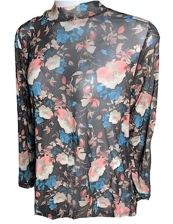 TORRID Semi-Sheer Mesh Mock Neck Long Sleeve Top NWT