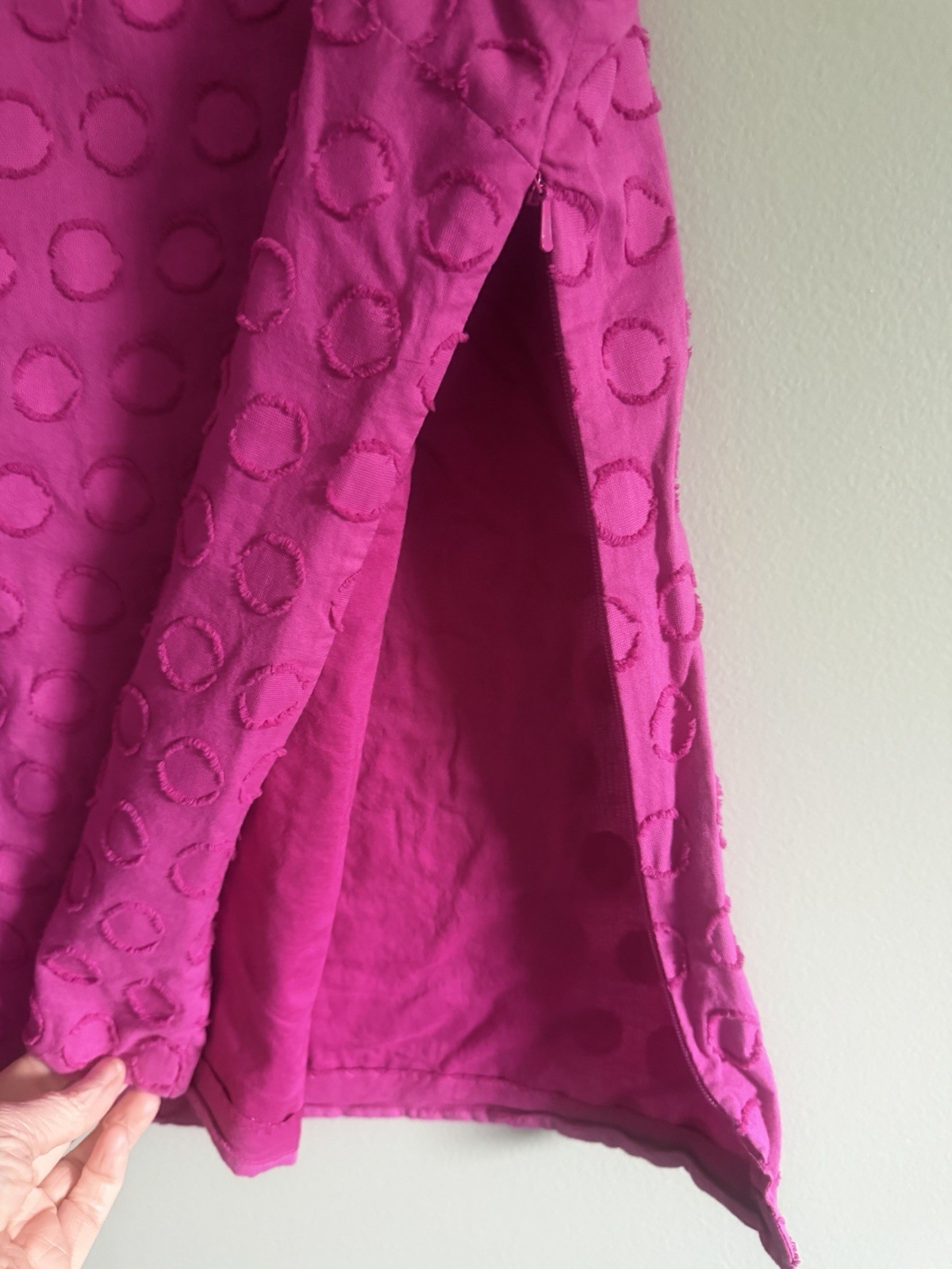 Talbots Pink Sleeveless Textured Circle Pattern Cotton Blouse Size 14