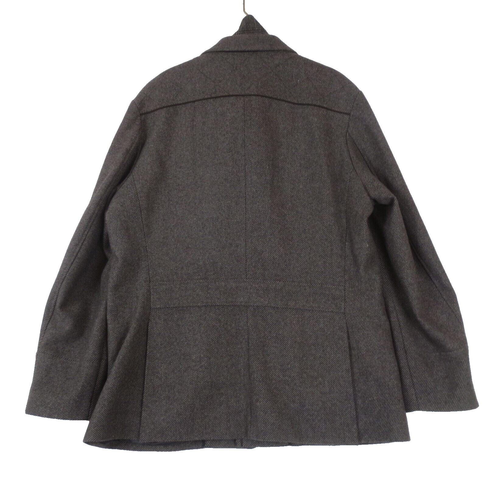 Jos A Bank Reserve Overcoat Mens Large L Brown Tweed Wool Blend Removable Liner