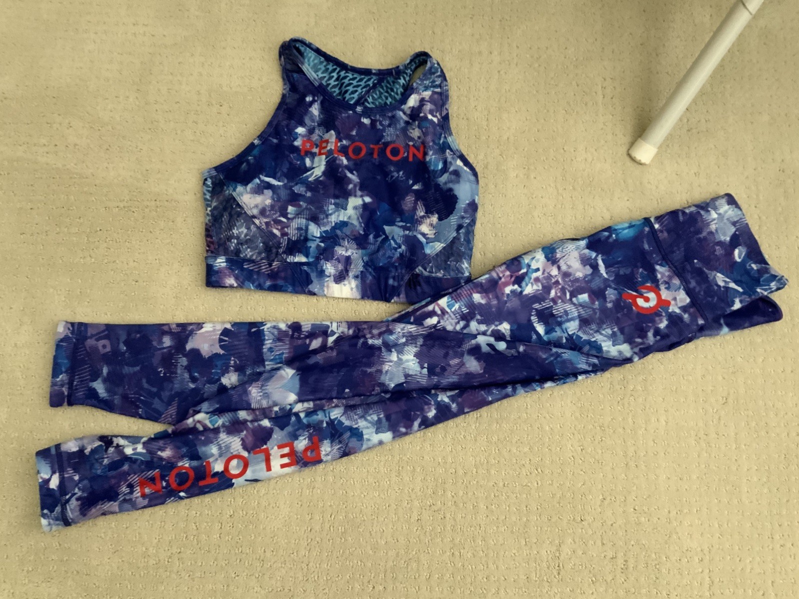 Peloton Blue Moves 2pc Matching Bra & Reversible Legging Set New Medium