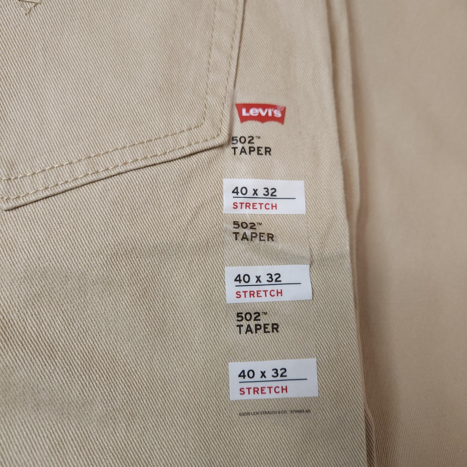 NWT Men’s Levi’s 502 Regular Taper SZ 40 x 32 Stretch Below Waist Tan Jeans