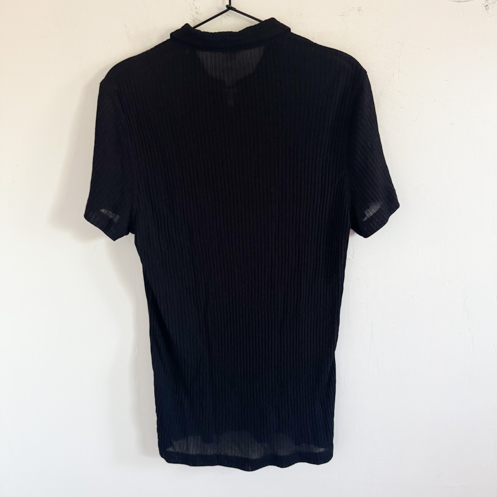 Gianni Versace Vintage Black Semi Sheer Zip Top EU 48