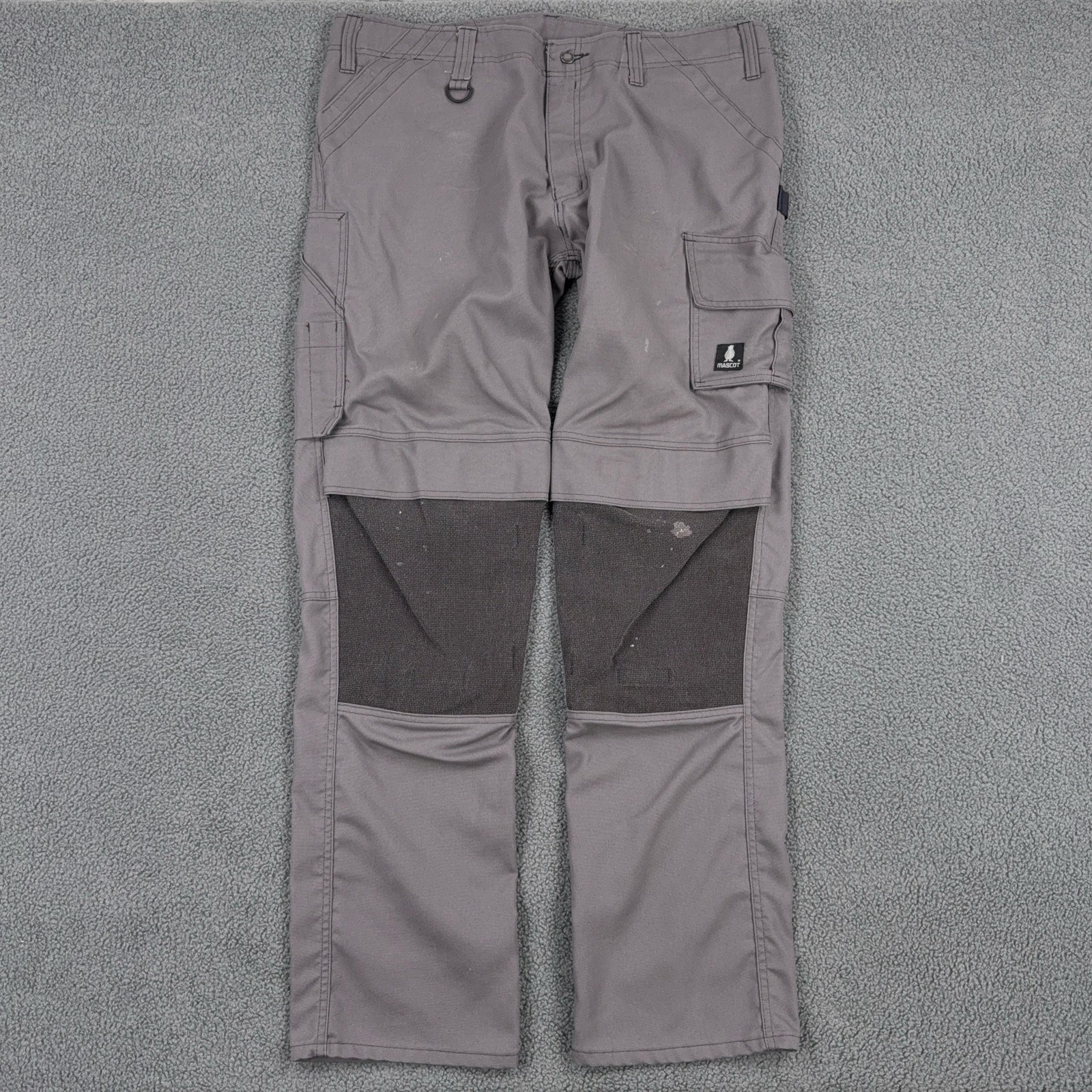 Mascot Pants Mens 40×35 Gray Cargo Workwear Canvas Cordura Aramid Fiber Knees