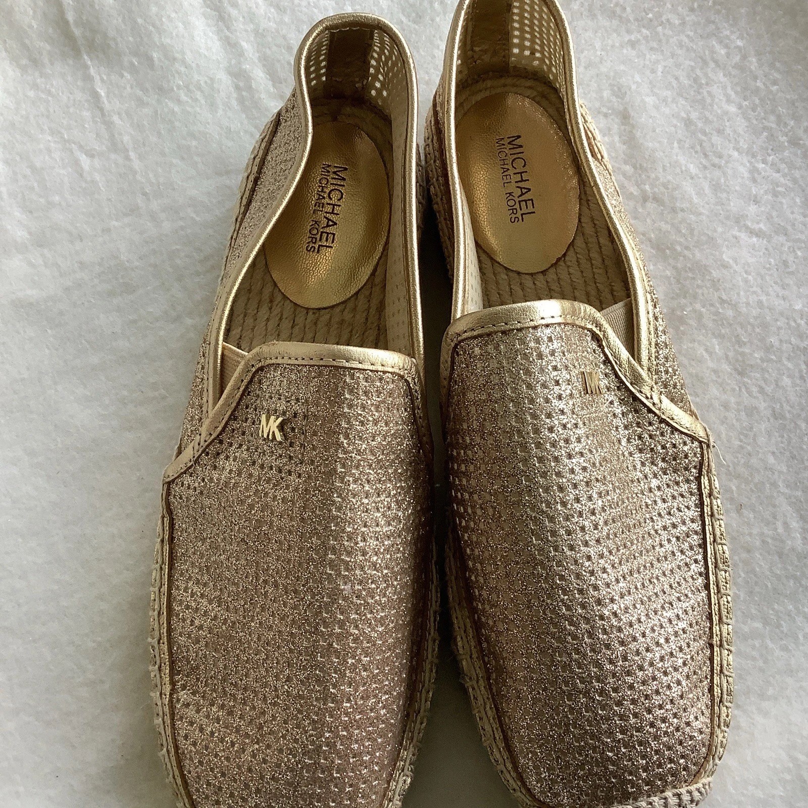 Michael Michael Kors Women Kendric Glitter Espadrille Platform Loafer Shoes 7.5M