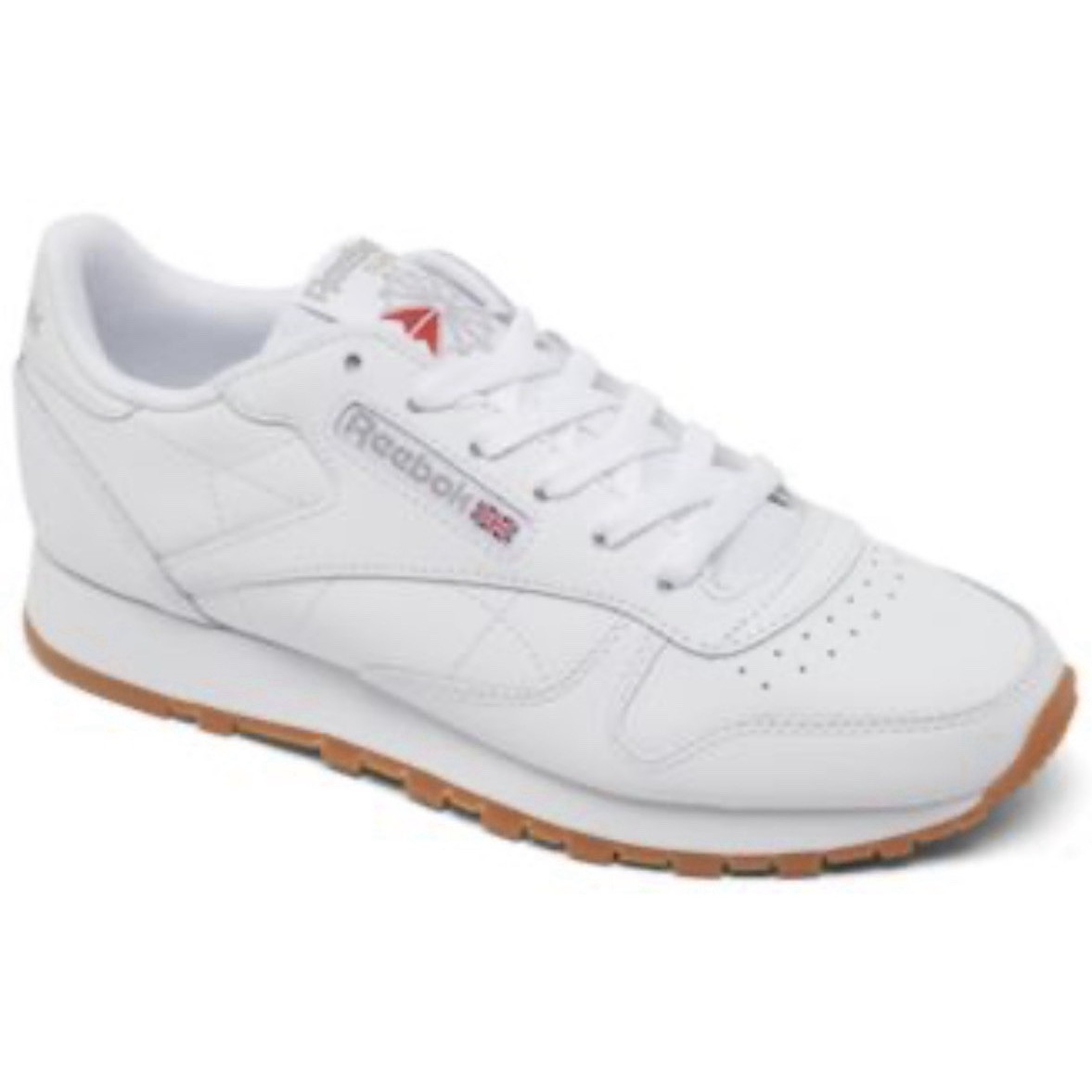 Reebok Classic Men’s Low Top Lace-Up Athletic Sneakers Solid White Brown