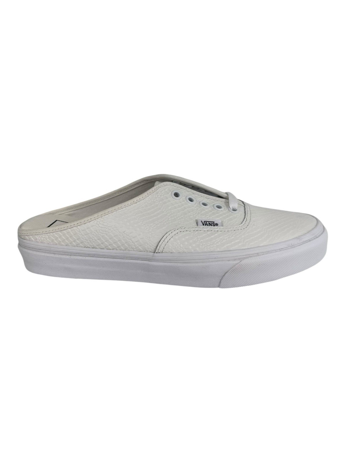Vans Authentic Mule White Blanc Leather Python VN0A54F77NR Women Size 5.5