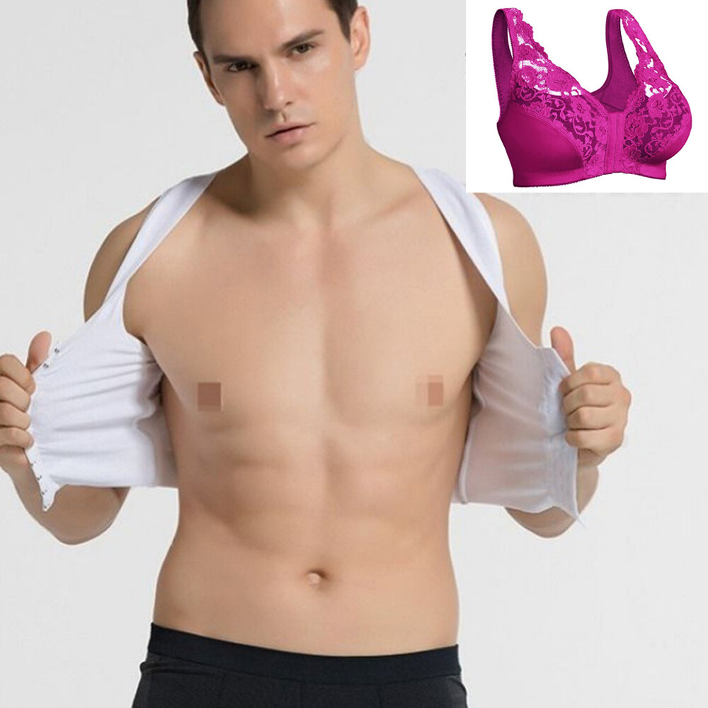 Sissy Mens Bras Transgender Front Hooks Bra Soft Lace Crossdresser Sexy Lingerie