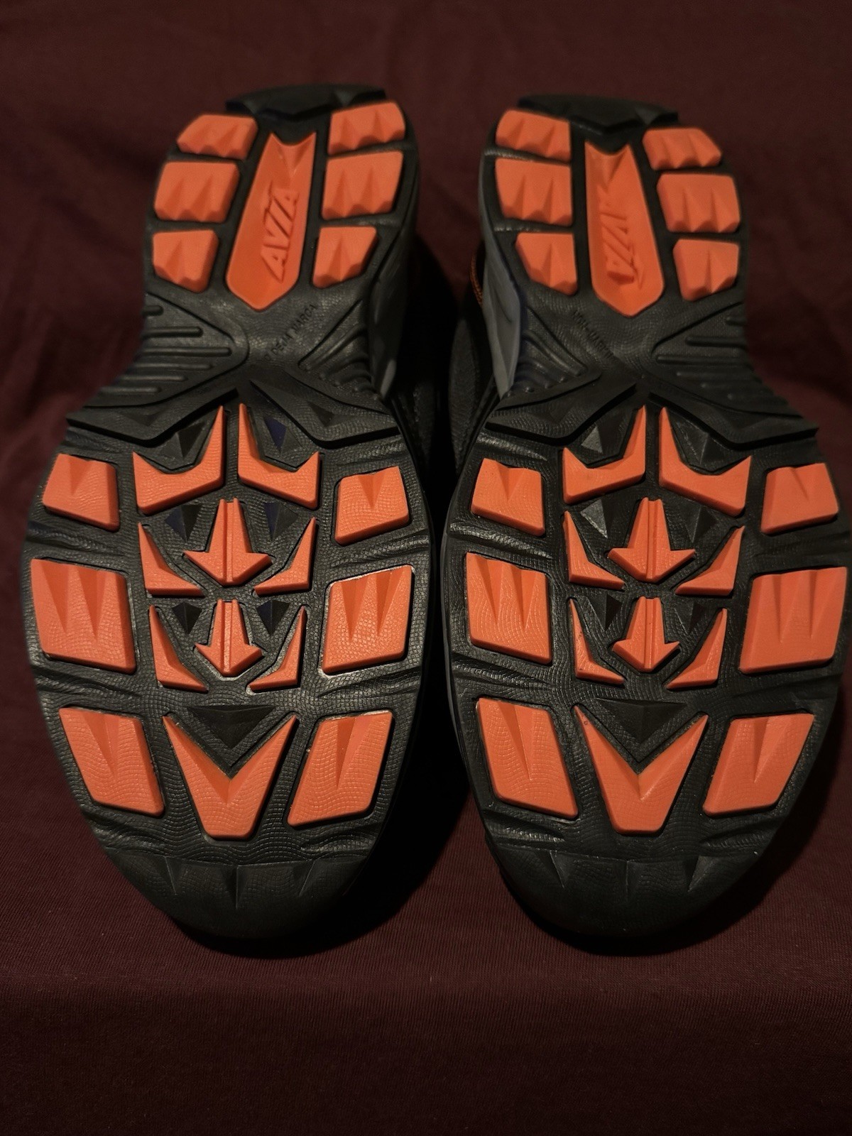 Avia Men’s Mid Top Athletic Sneakers Lace Up Black/Gray/Orange Leather MNAV43