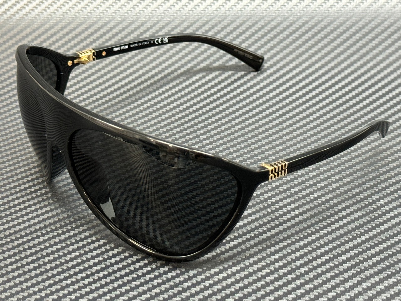 MIU MIU MU A01S 1AB5S0 Black Grey Women’s 75 mm Sunglasses