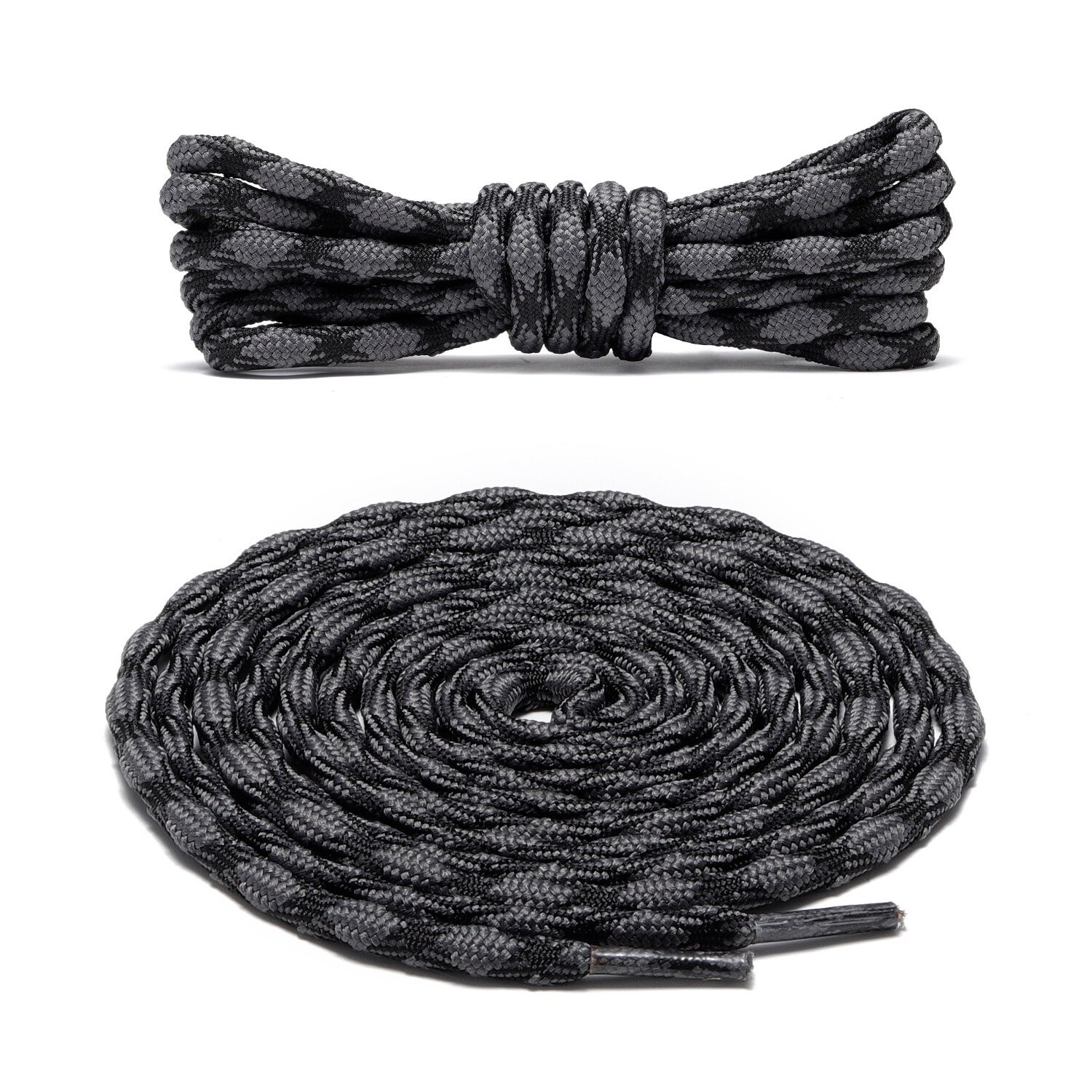 1Pair Wave Gray Black Hiking Work Boot Shoe Laces for 5 6 7 8 eyelets Stay Tied