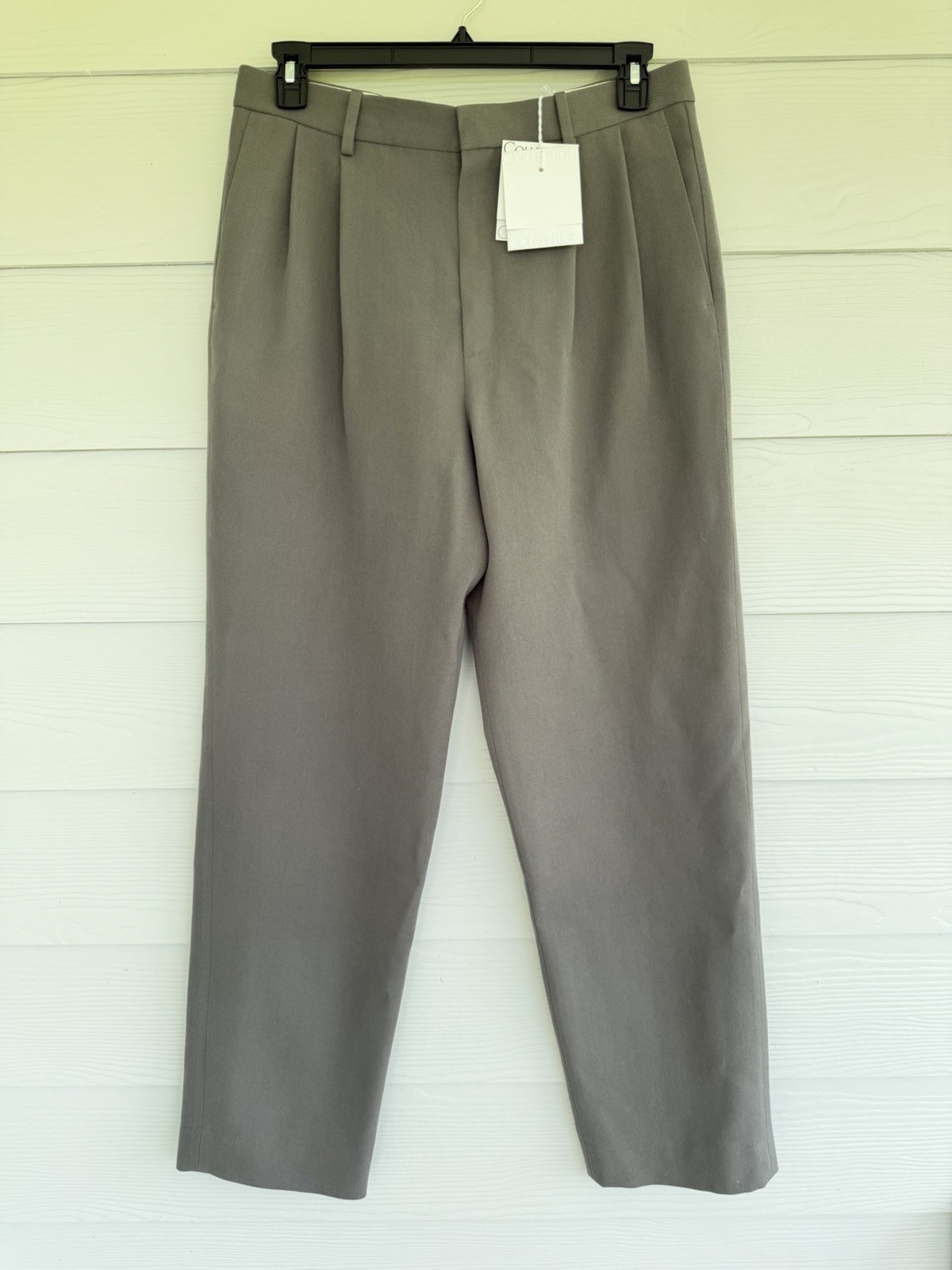 Calvin Klein Collection Wool Dress Pants Mens 46IT Moon Grey Italy NWT MSRP $940