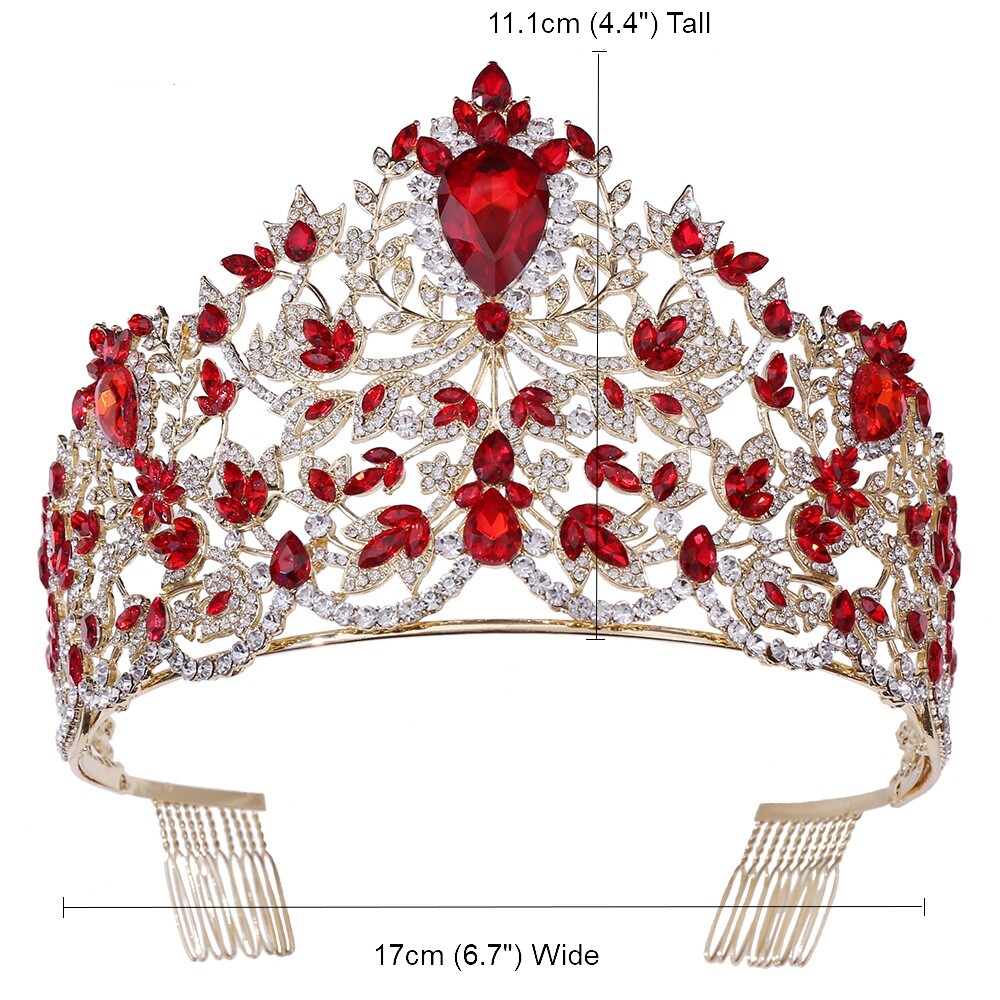 11cm Tall Crystal Large Wedding Bridal Queen Princess Prom Tiara Crown 7 Colours