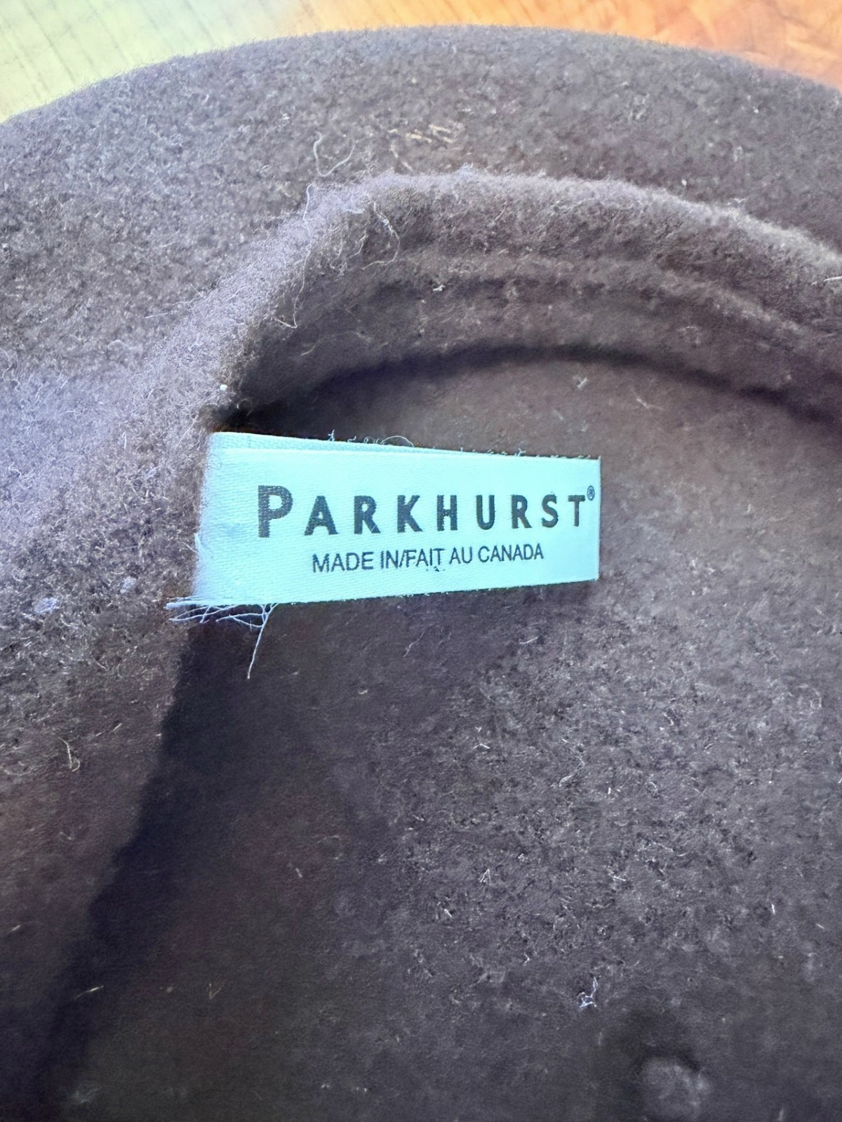 PARKHURST Made in Canada 100% Wool Brown/Beige Floral French Beret Hat