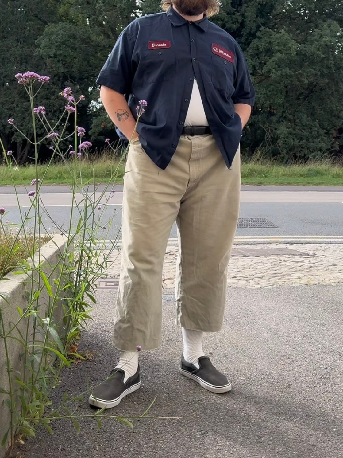 Cropped DICKIES Original 874 Khaki Work Pants 36×23 (Altered inseam length)