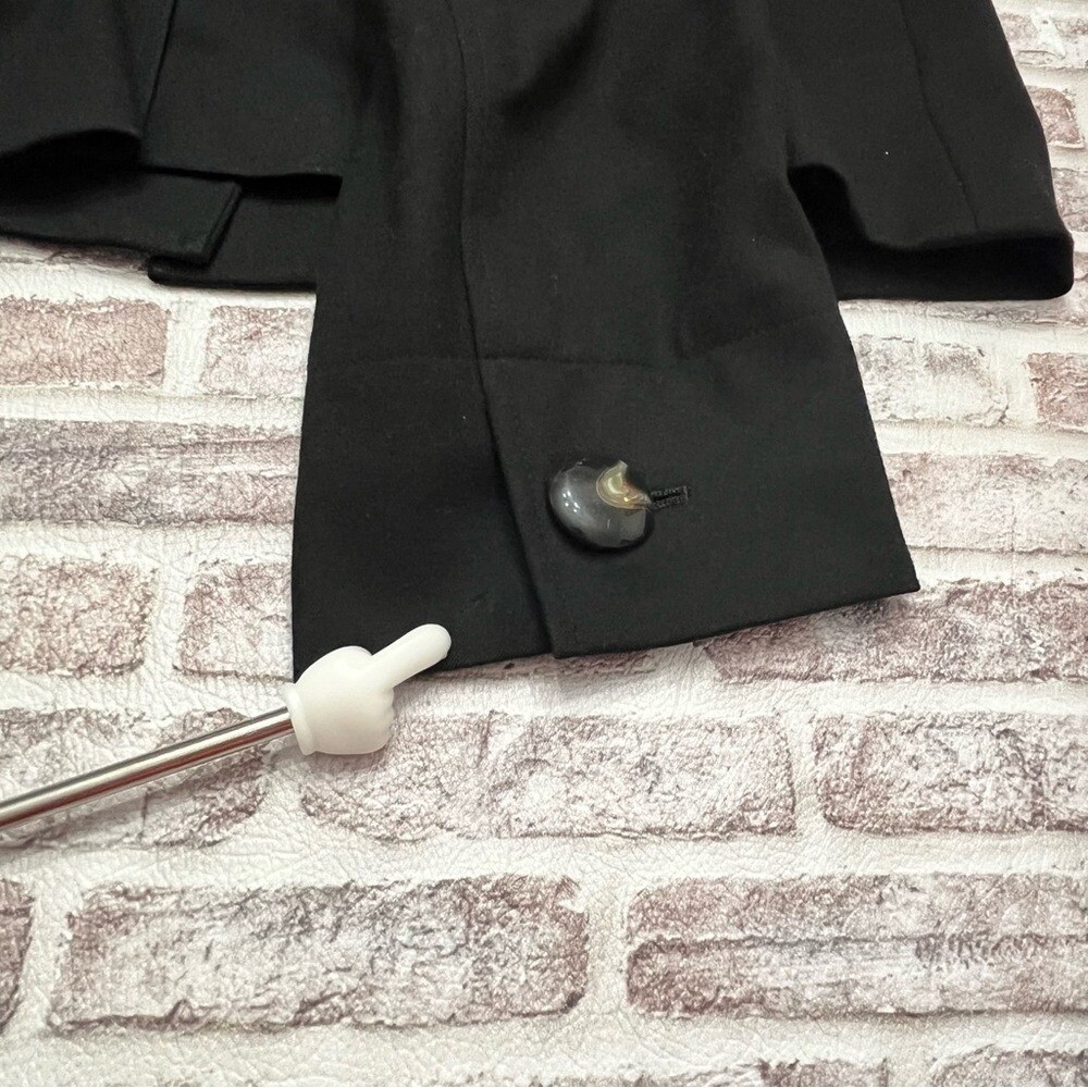 Talbots Blazer Vintage Stretch Fabric Made in Italy Black Wool Blend Women’s 12