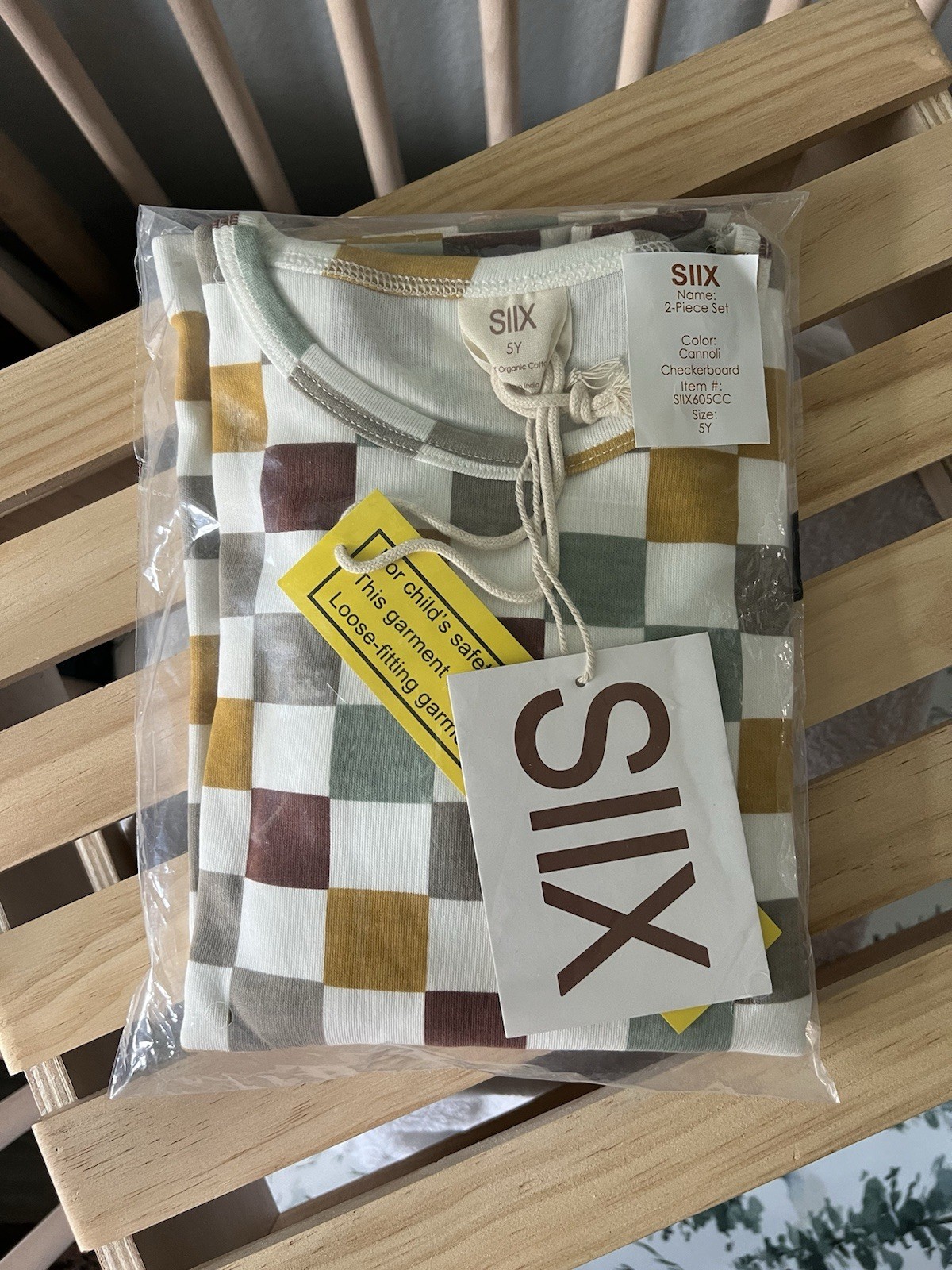 *NIB* SpearmintLove 5T Organic Cotton Long Sleeve Pajama Set In Checkerboard