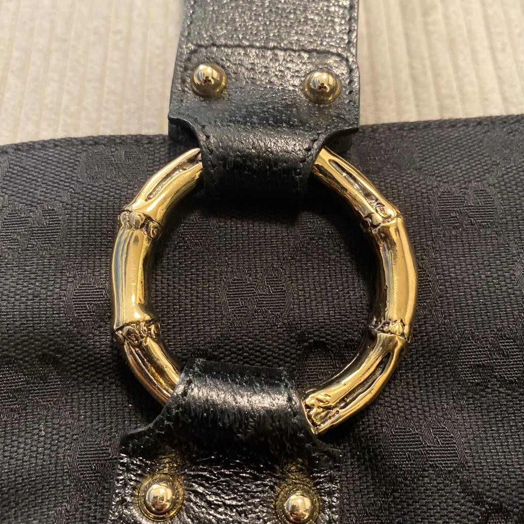 GUCCI GG Canvas Bamboo Ring Tote Bag Gift Present 0609