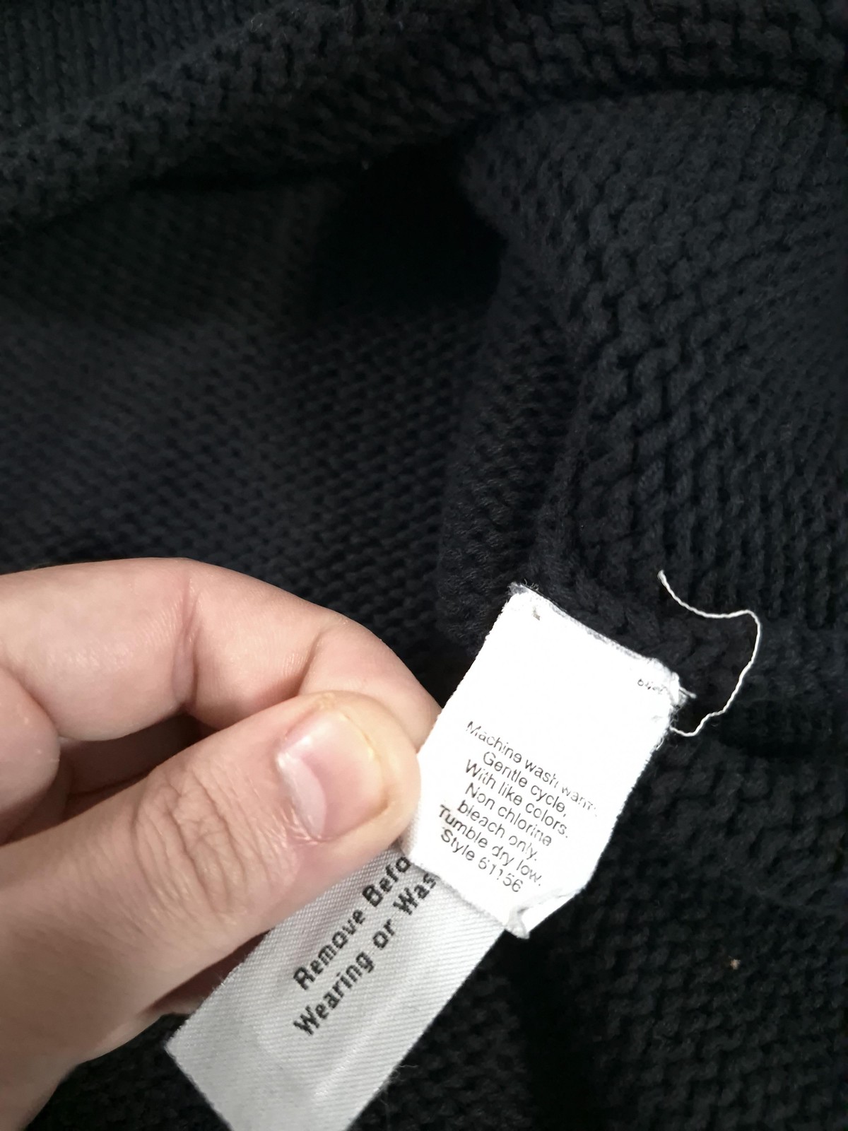 J Crew Sweater Mens XL Black 100% Cotton Roll Neck Knit Pullover Long Sleeve