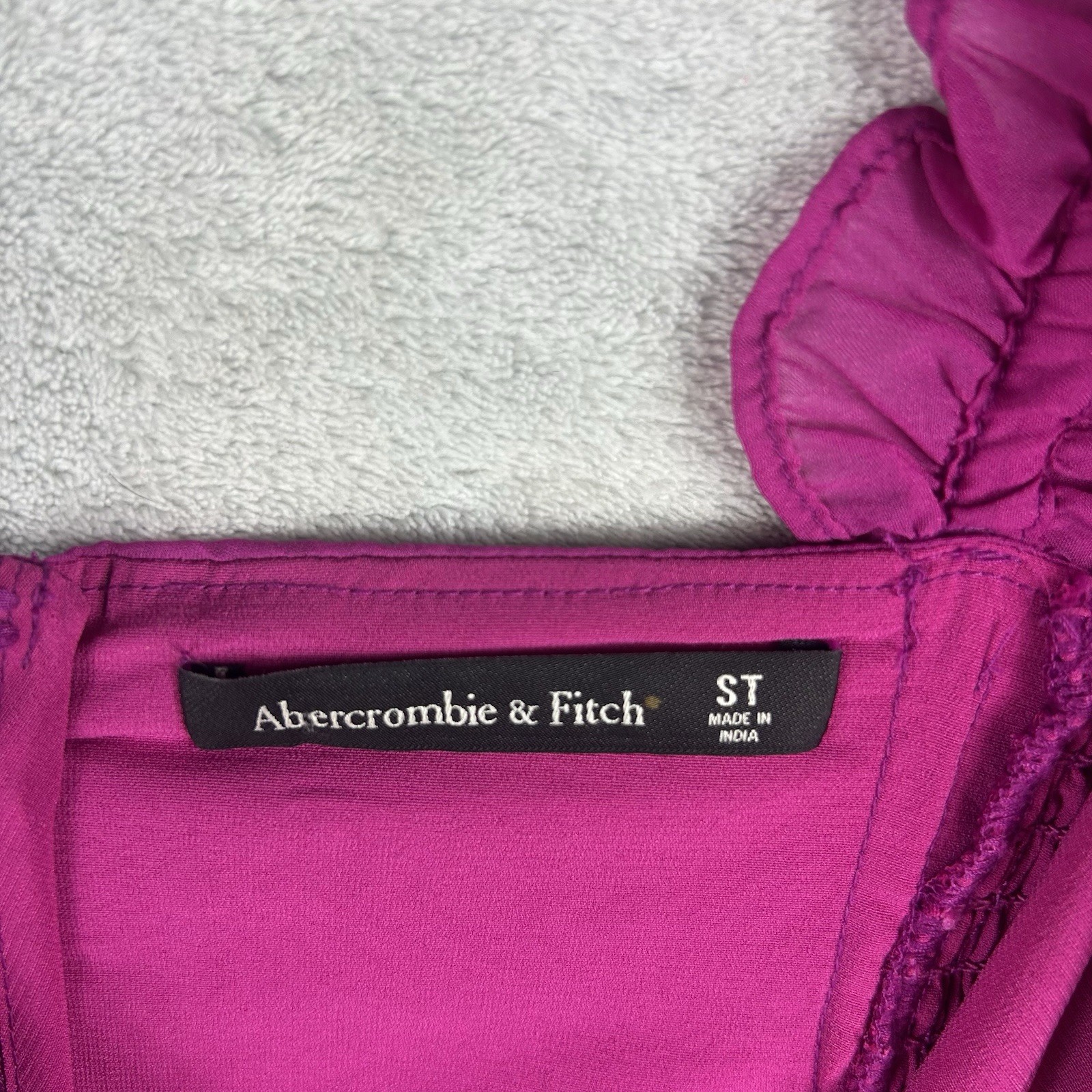 NWOT Abercrombie & Fitch High Low Ruffle Strap Pink Dress Small Tall Party