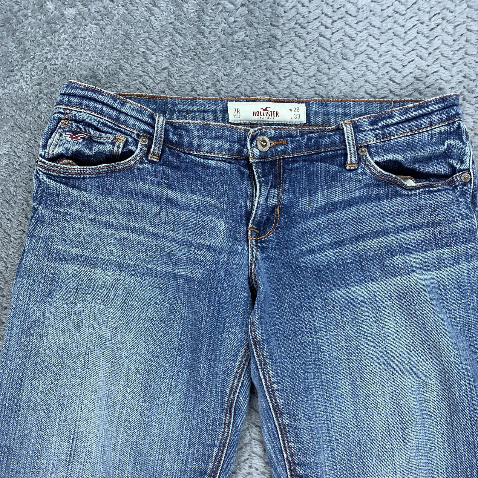 Hollister Socal Stretch Bootcut Jeans Women’s Size 7 Reg Blue Denim Faded