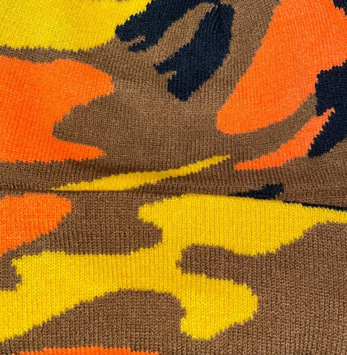 Beanie Stocking Cap Knit Hunting Military Camo Camouflage Orange Black Yellow