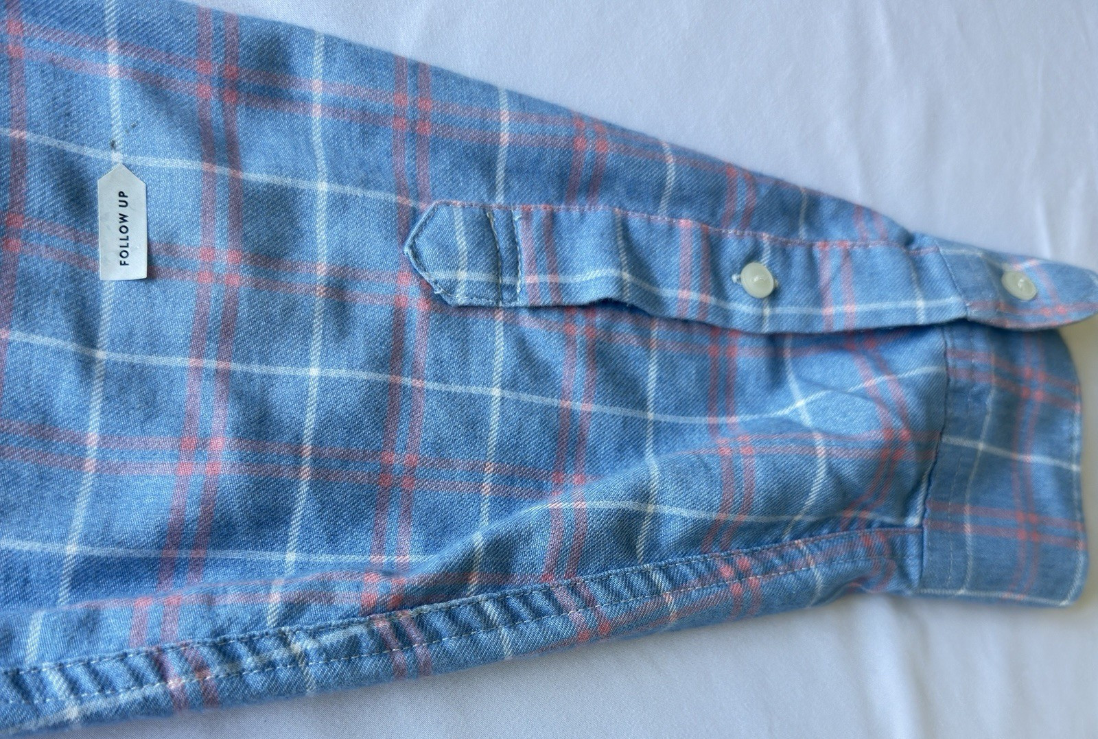 Faherty Brand Plaid Button Down Shirt Blue Pink Men’s Large Cotton