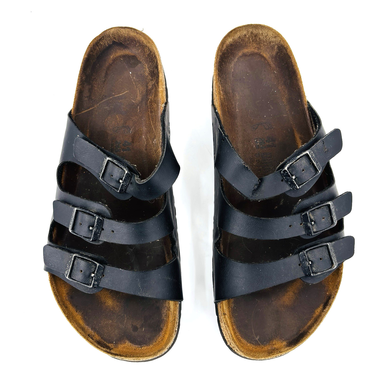 Soft Footbed Womens 10-10.5 41 Birkenstock Florida Black Birkoflor Slide Sandals