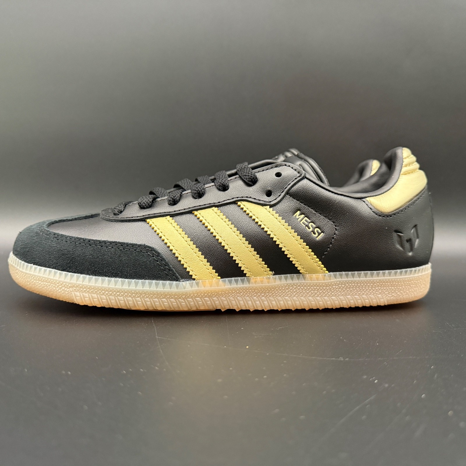 Adidas Samba x Messi J Black/Gold Metallic/Gum Big Kid’s Juniors JR6349