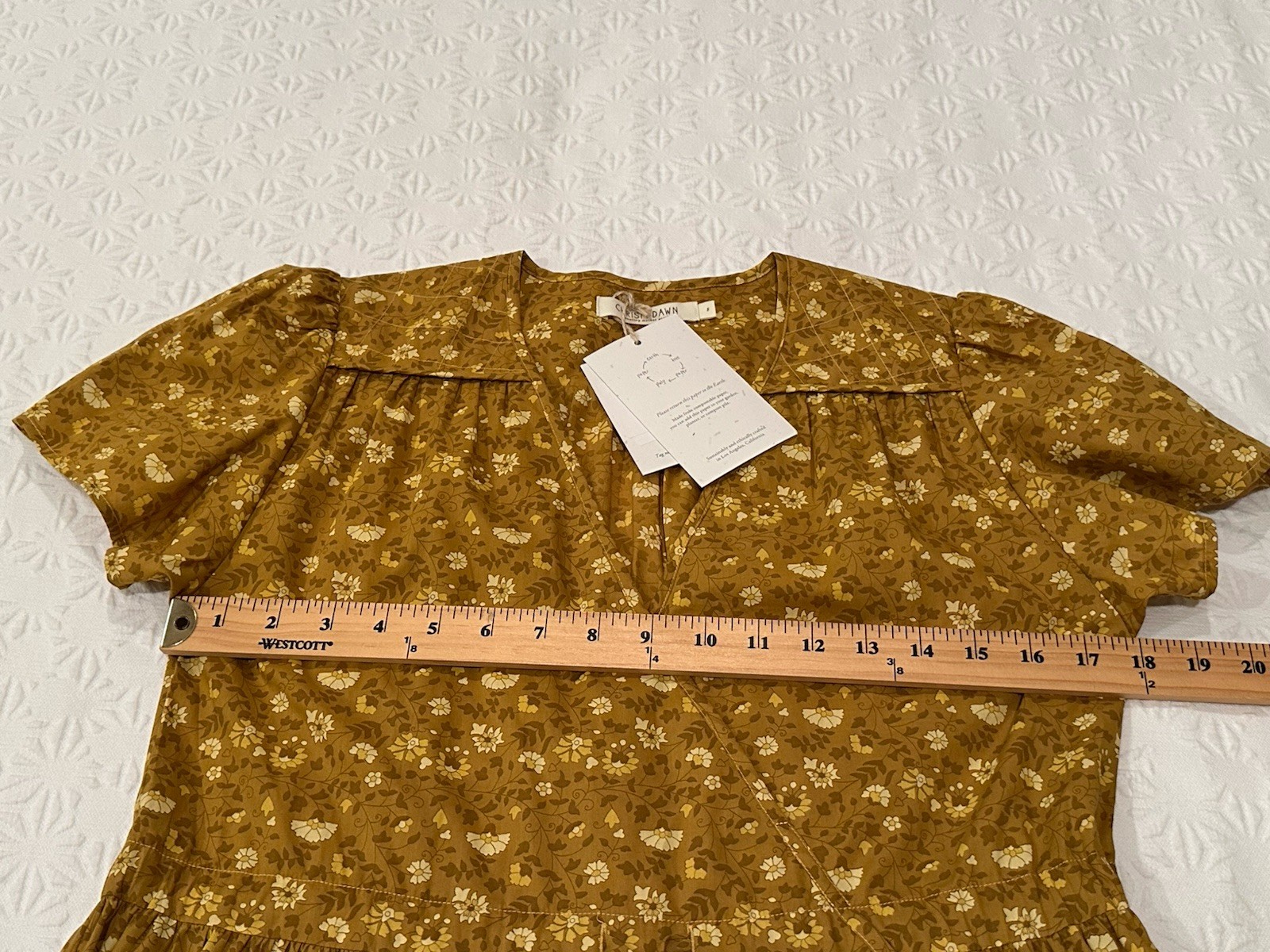 NWT Christy Dawn The Simple Dawn Midi Dress Sz S Pockets Goldenrod Floral $198