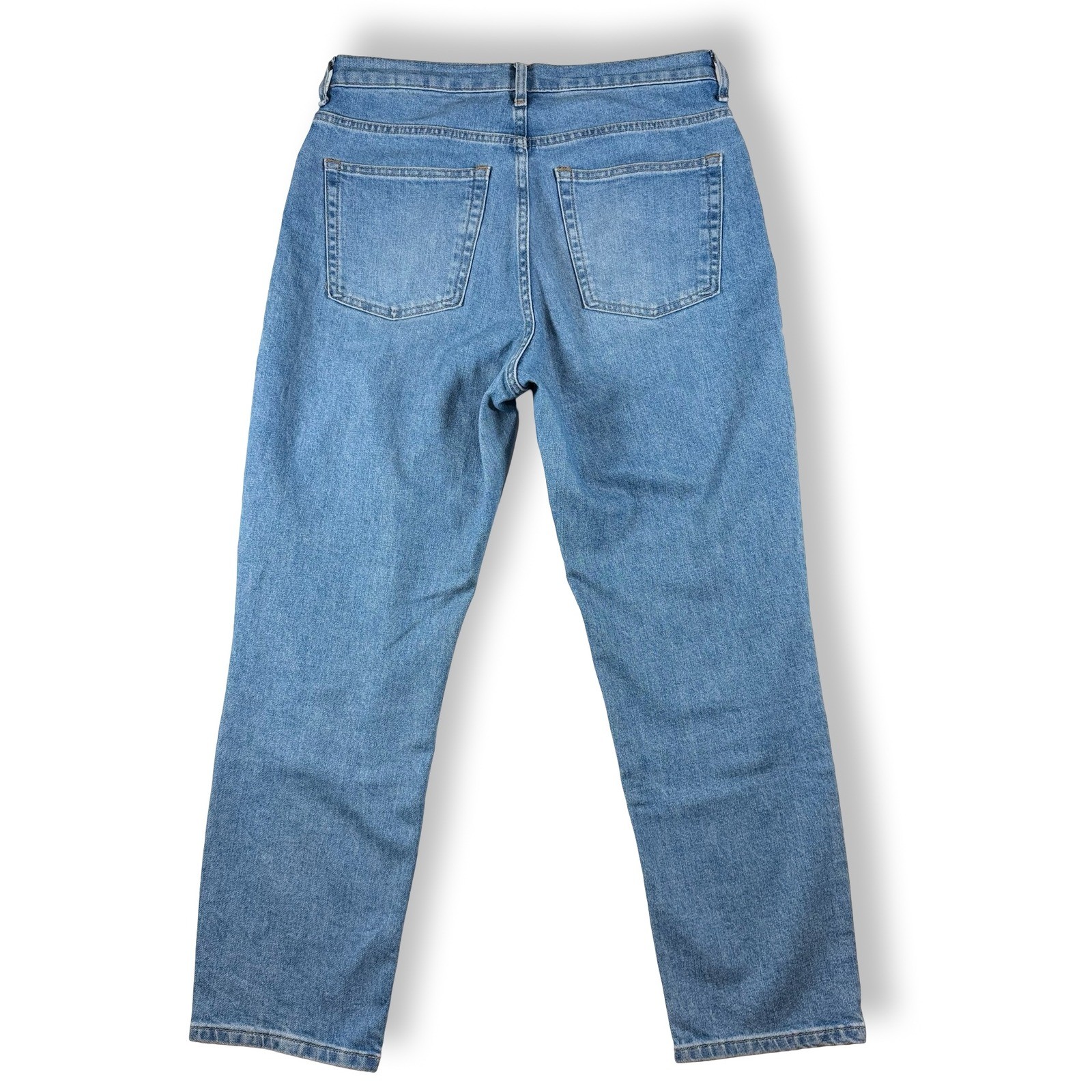 Everlane High Rise Straight Jeans Blue Ankle Denim 29 Ankle Stretch Womens