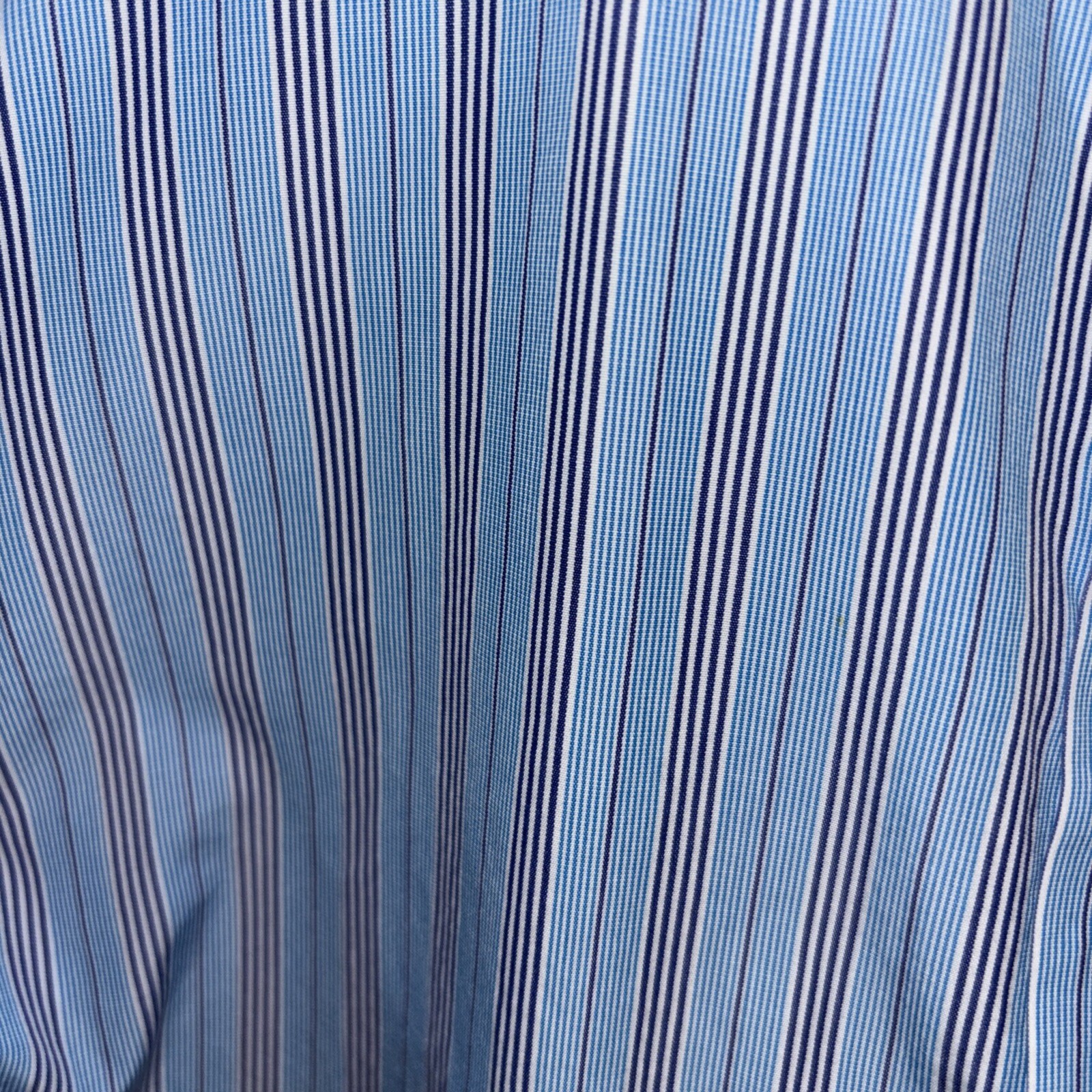 Turnbull & Asser Shirt Classic Blue White Stripe Double Cuff Cotton 19” 48cm