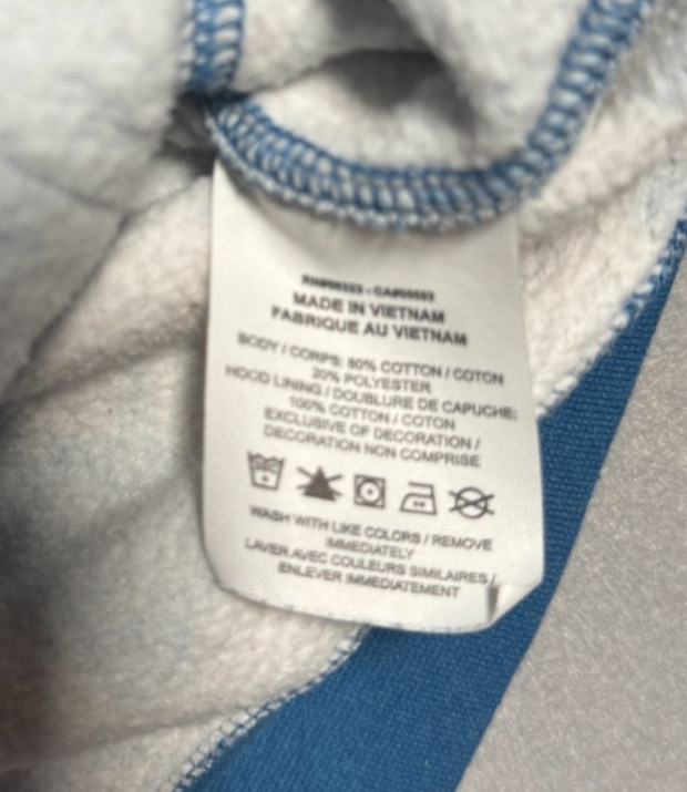Nike Sportswear Essentials All Over White Nike Logo Print Hoodie – Blue – Size M