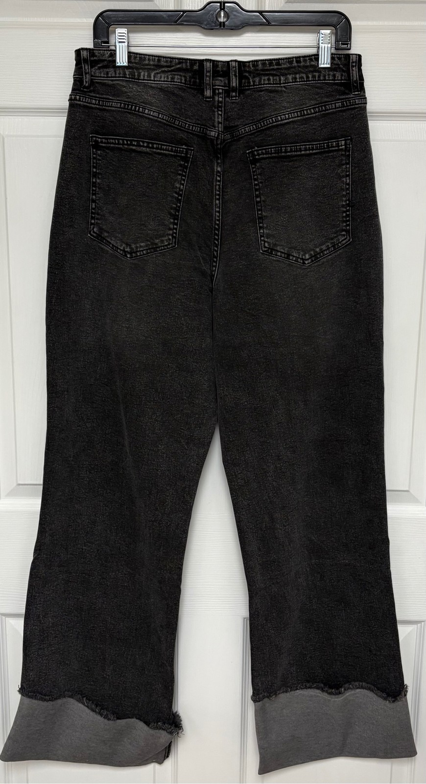 NWT Fashion Nova All The While Cuffed Wide Leg Black Jeans Sz:13