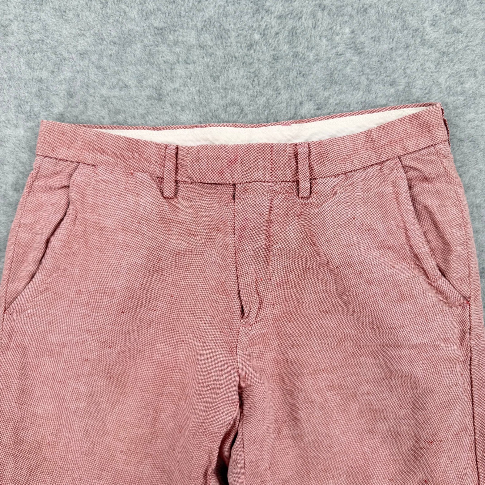 J Crew Bowery Slim Pants Mens 29×30 Pink Baird McNutt Irish Linen Blend G1780