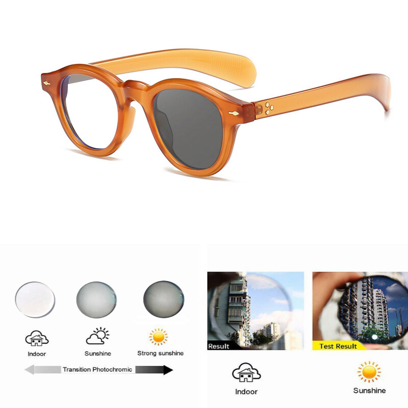 Men Women Round Retro Photochromic Reading Glasses Outdoor Sunglasses New