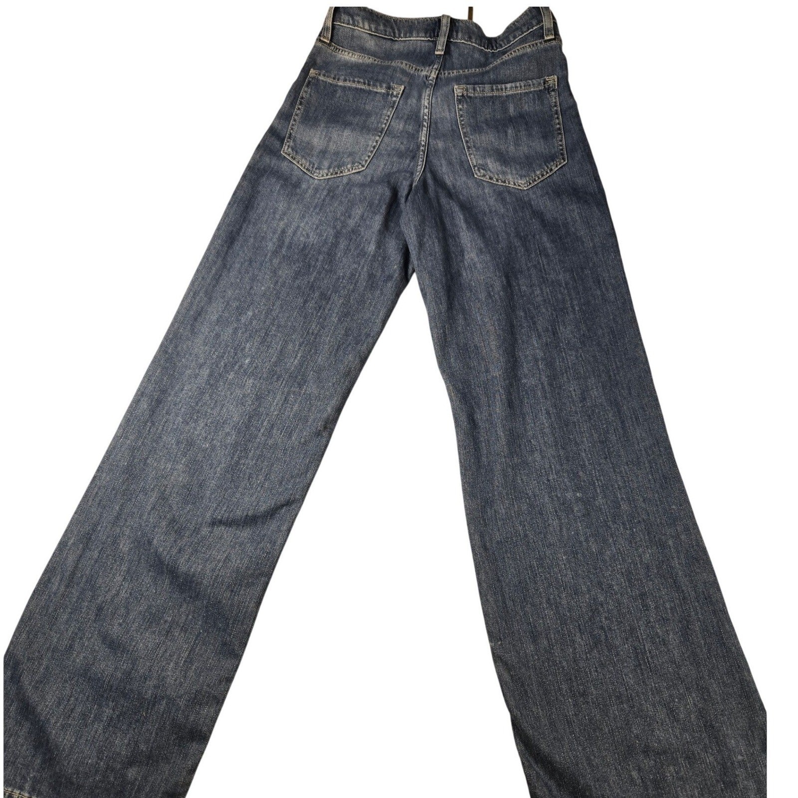 Banana Republic Premium Denim High Rise Wide Leg Jeans Blue Size 26 Medium Wash
