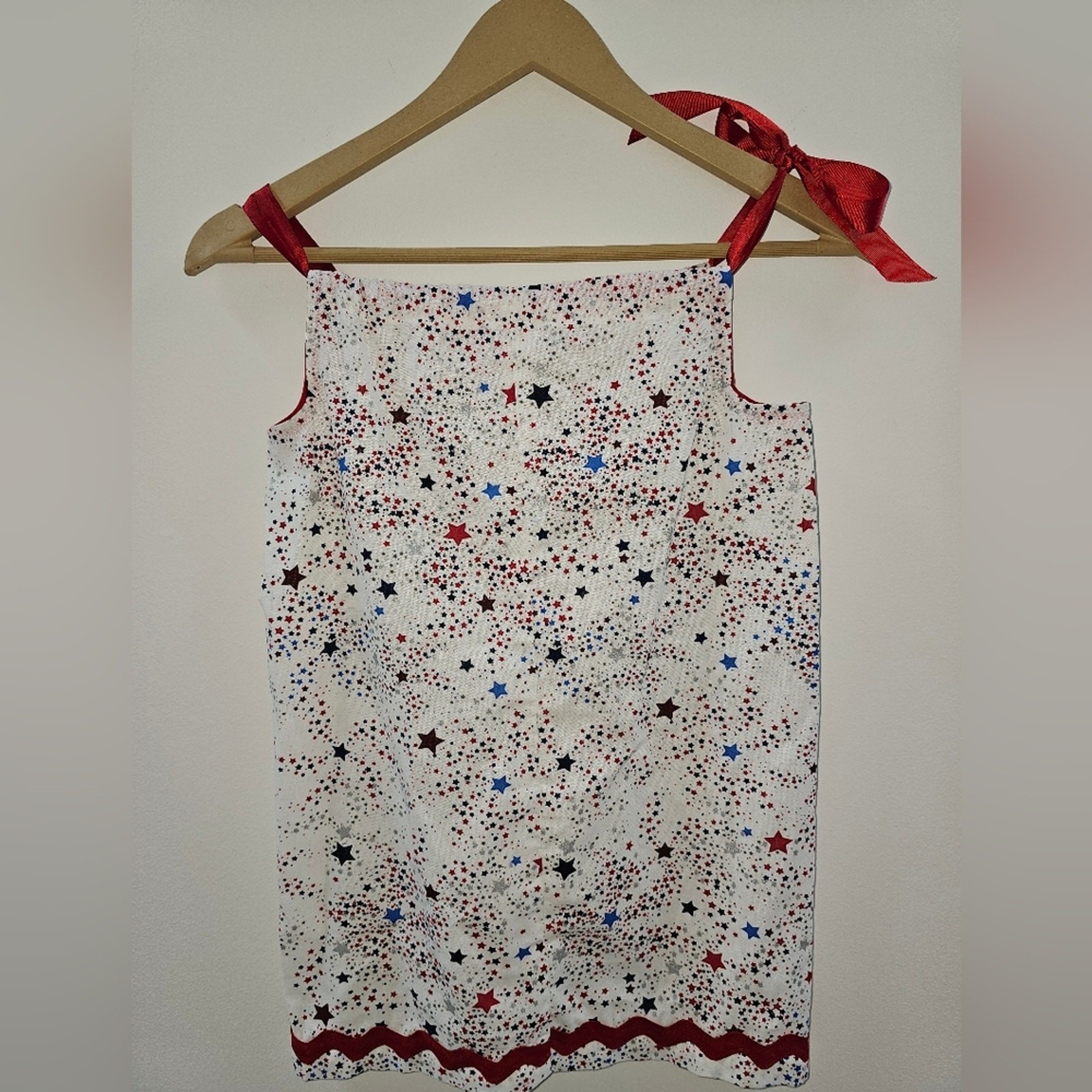 Homemade Sewn Minimalist Americana 4th of July Dress Toddlers Girls 2T